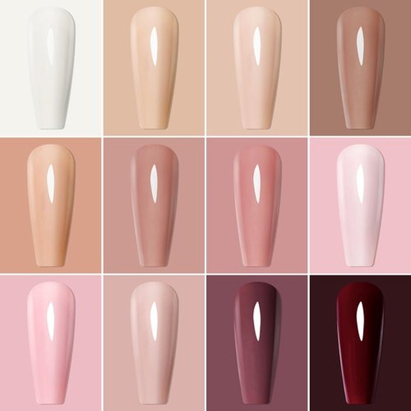 AIMEILI Hema Free Solid Gel Nail Polish 12 Colours Soak Off U V LED Solid Cream Gel Polish Set 16