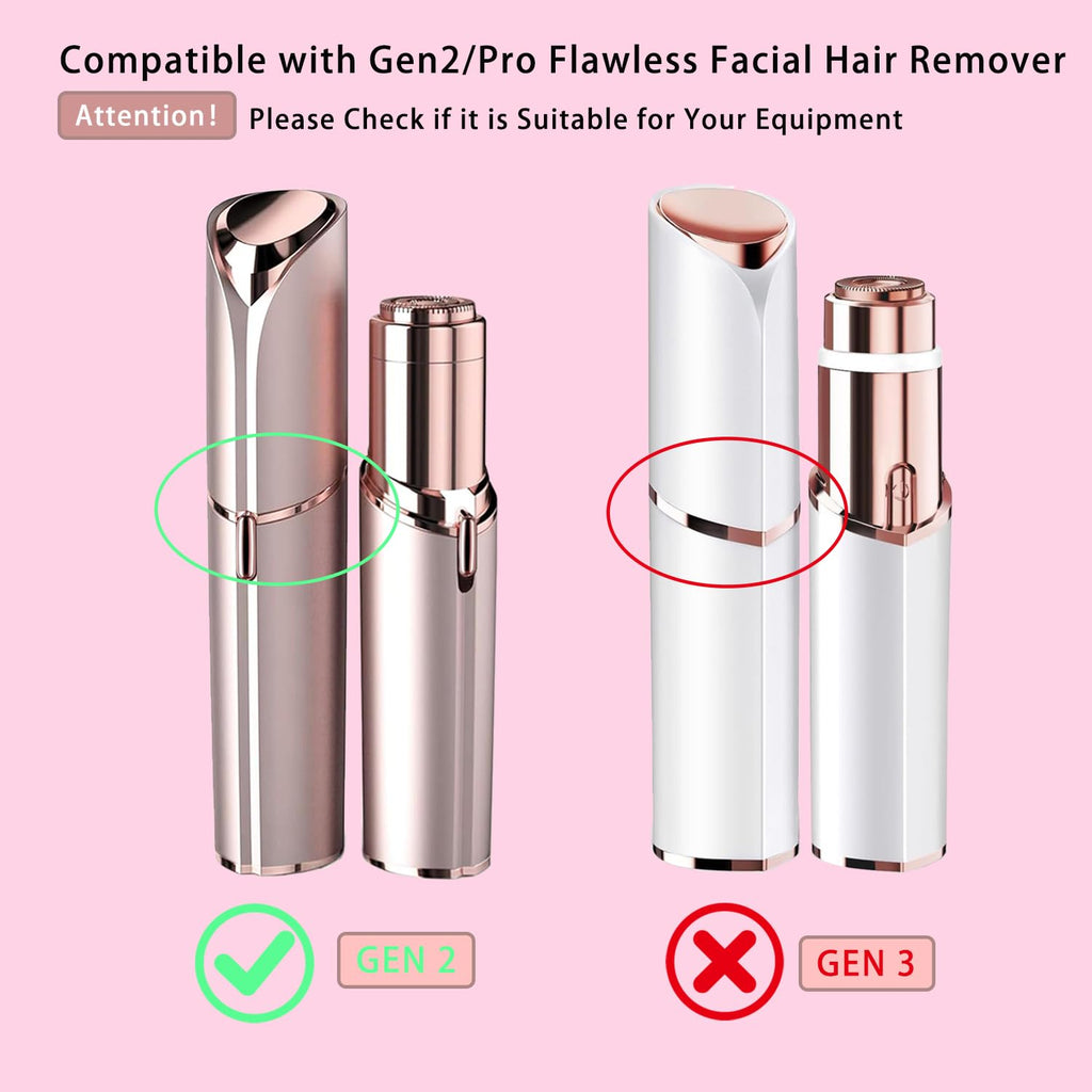 6 Packs Replacement Heads Compatible with Finishing Touch Flawless Gen 2 Facial Hair Remover, Rose Gold Replacement Blades for Women’s Facial Hair Removal Device