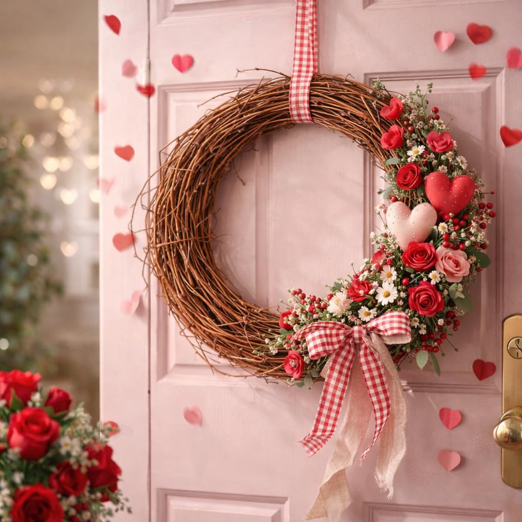 Twig Garland: 15.7ft Natural Grapevine Spring Wreaths for Front Door, Backdrop Hanging Vine for DIY Crafts Christmas Easter Valentines Day Wedding Party Home Decor