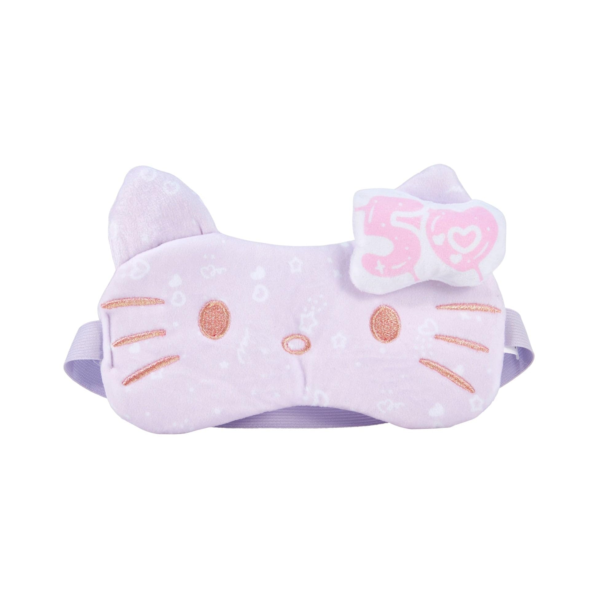 The Crème Shop x Hello Kitty Plushie Sleep Eye Mask, Eye Cover for Sleeping, Travel Nap, Soft & Comfortable Blindfold, 50th Year Anniversary Limited Edition Sleep Mask, Blocks Out Light