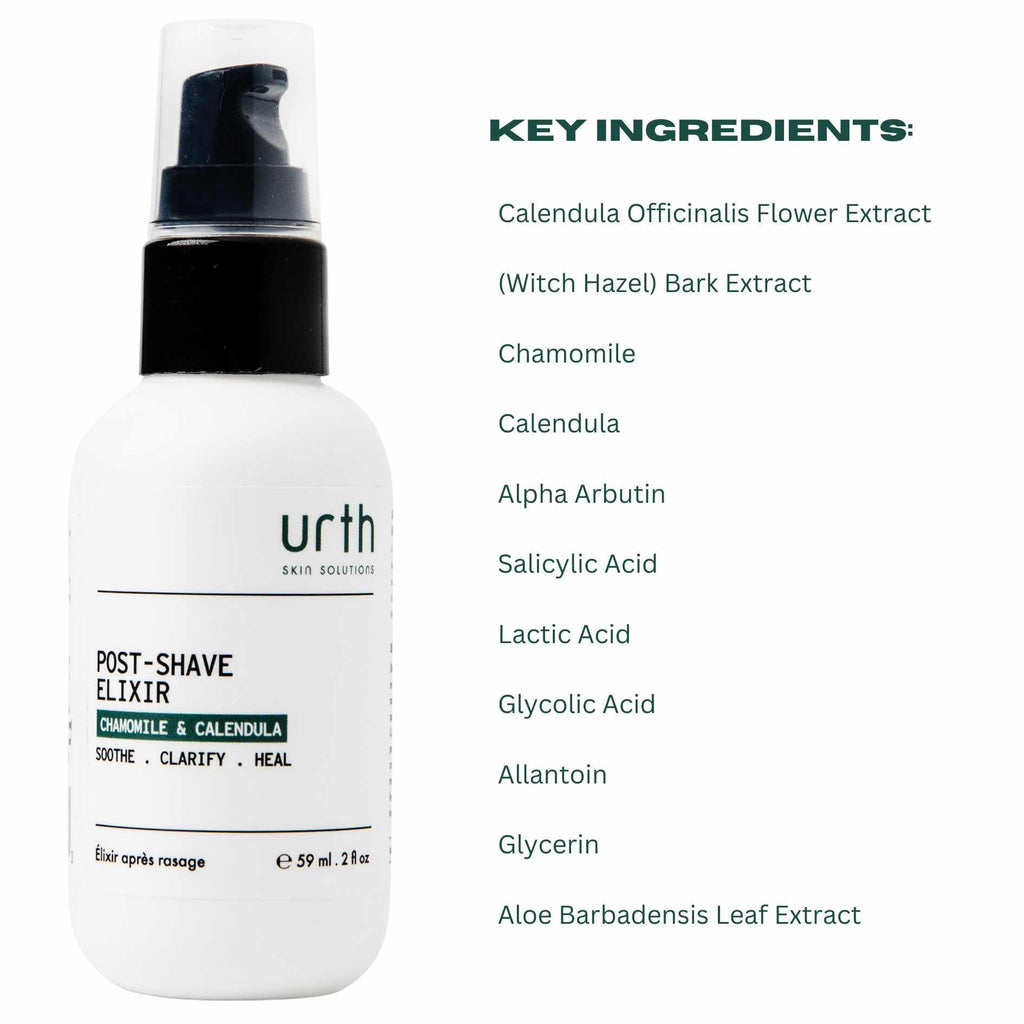 Urth Post Shave Elixir 2oz Razor Bump Treatment & Ingrown Hair Remedy for Men with Vitamins C and E for Soothes & Restores Skin