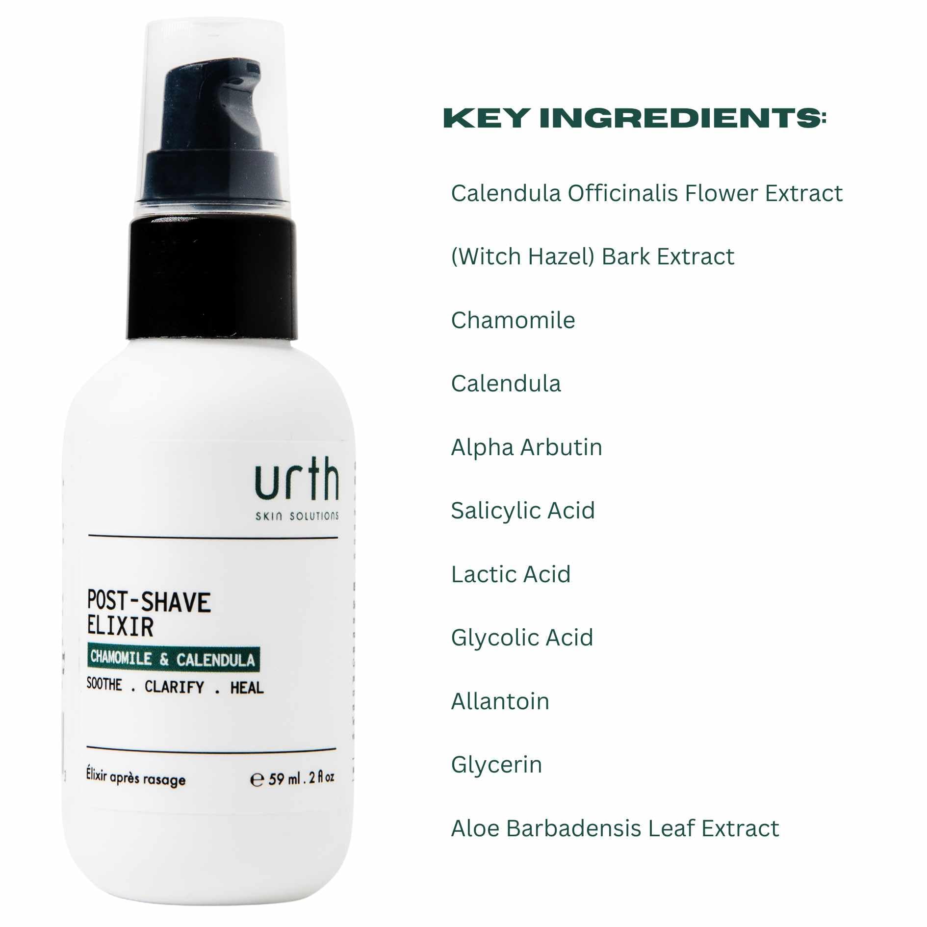 Urth Post Shave Elixir 2oz Razor Bump Treatment & Ingrown Hair Remedy for Men with Vitamins C and E for Soothes & Restores Skin