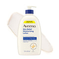 Aveeno Skin Relief Moisturizing Body Lotion Heals Very Dry, Sensitive Skin, Fast-Absorbing Lotion with Soothing Triple Oat & Shea Butter Formula, Fragrance Free Lotion, Non-Comedogenic, 33 Fl Oz