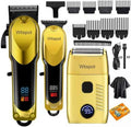 Hair Clippers Set for Men,Hair Clipper Trimmer with LED Display, Professional Cordless Hair Clipper Shaver Beard Trimmer, Hair Cutting Machine for Men, Holiday Gift for Father's Day Gift(with Apron)