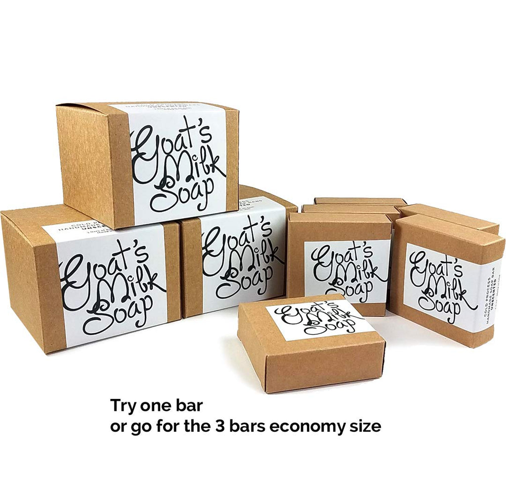 Missamé Handmade Fresh Goat's Milk Bar Soap, Olive Oil Based With Organic Shea Butter (Lavender Mint, 3 bars Economy Pack)