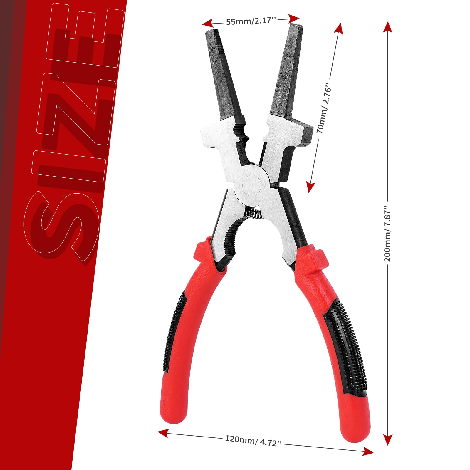 8"MIG Welding Pliers, Multi-functional Carbon Steel MIG Welding Pliers with Insulated Handle, Long Nose Wire Cutting Tools - Reliable and Durable (1Pack)