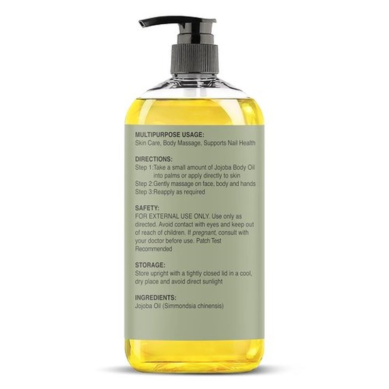 Majestic Pure Jojoba Oil - 100% Pure & Natural - Premium Grade, Cold-Pressed, Hexane-Free Carrier Oil for Skin, Hair and Body - Moisturizing Skin, Hair and Scalp - 8 Fl Oz
