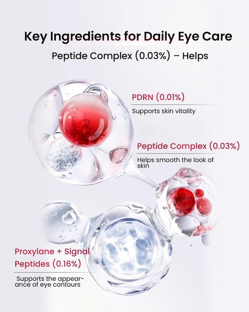 AMIRO 2 in 1 Red Light Eye Cream with Built-In Microcurrent Massager, PDRN Peptide Under Eye Treatment for Puffy, Tired-Looking Eyes, Hydrated & Firmer-Looking Skin, 1.06 oz