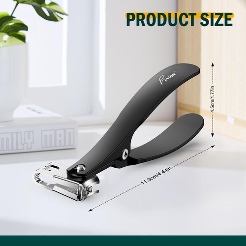 FVION 360° Rotating Jaw Toenail Clippers for Thick Nails for Seniors - Long Handle Fingernail Clippers, Comfortable Grip Nail Clippers Trimmer