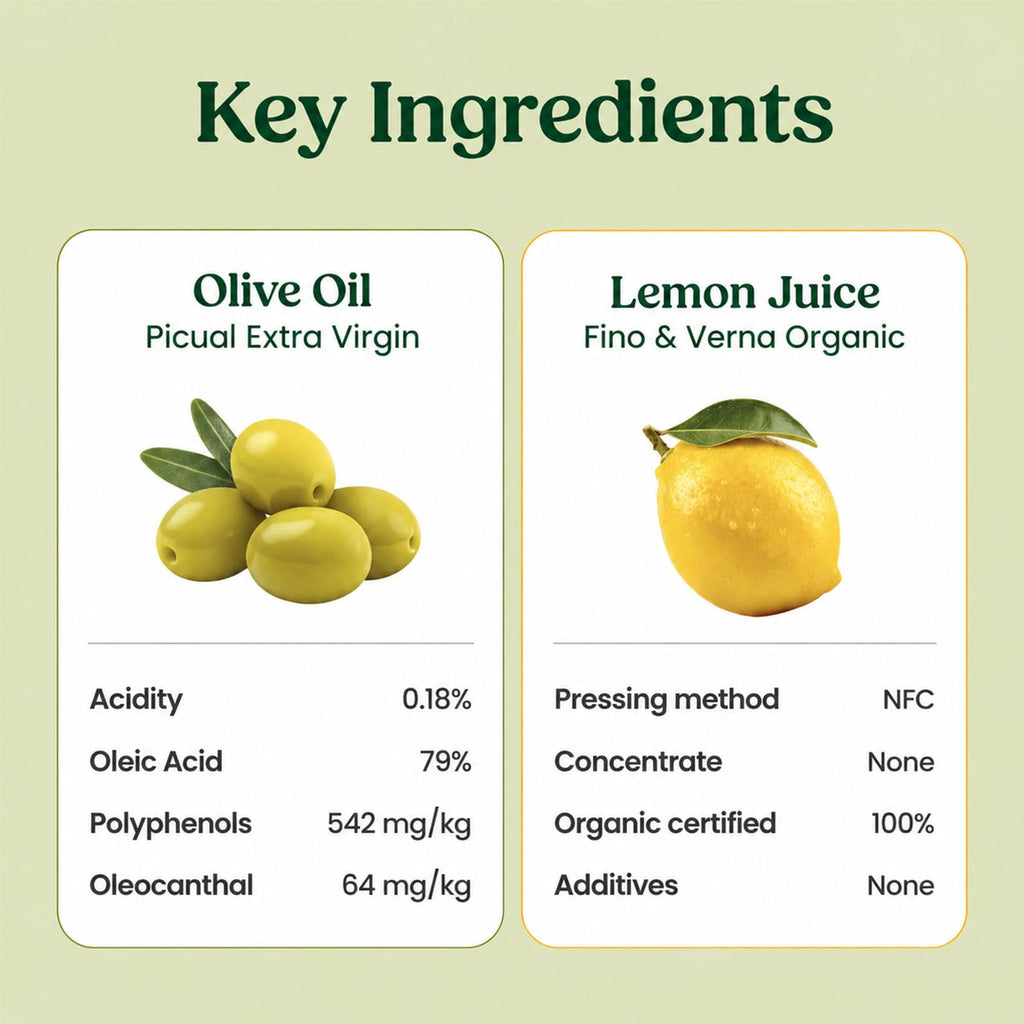 BB LAB Organic Olive Lemon Dual Shot, Cold-Pressed Extra Virgin Picual Olive Oil & NFC Lemon Juice, 65:35 Ratio, Single serve, On-the-Go Liquid Stick Packets, 20g x 10 Sticks