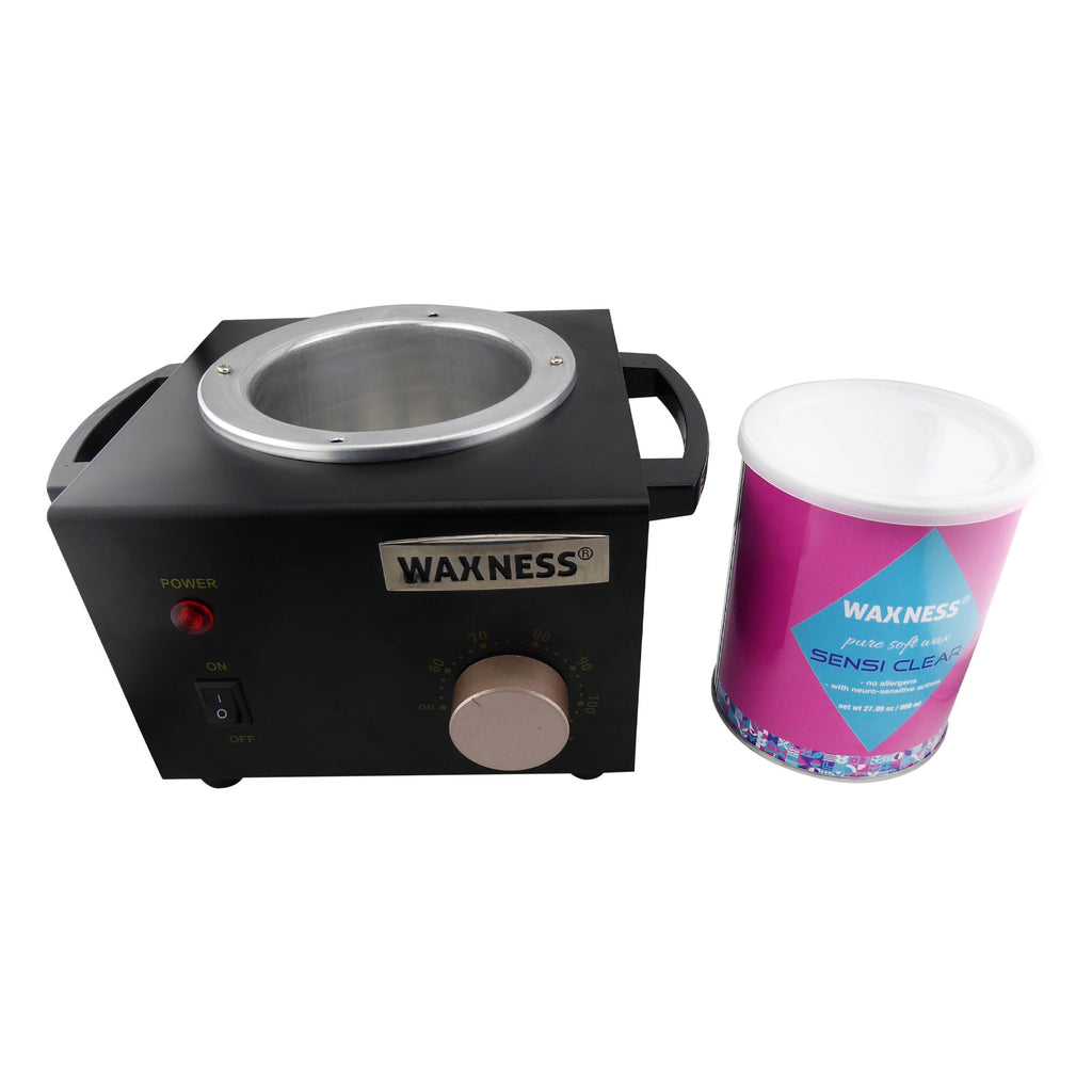 Waxness Professional Wax Warmer WN-5001 XL Black Elite-Series, Metallic Body, Holds 1.5 lb (680 g) Hard Wax & Soft Wax Tins,150W, 2-Year Warranty