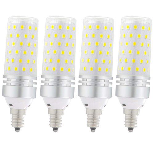 stvono 4 Pack E12 LED Bulb, 16W Candelabra LED Light Bulbs 100 Watt Equivalent, Daylight White 6000K, 1500lm, Non-Dimmable, LED Chandelier Bulbs for Ceiling Fan, Home Lighting