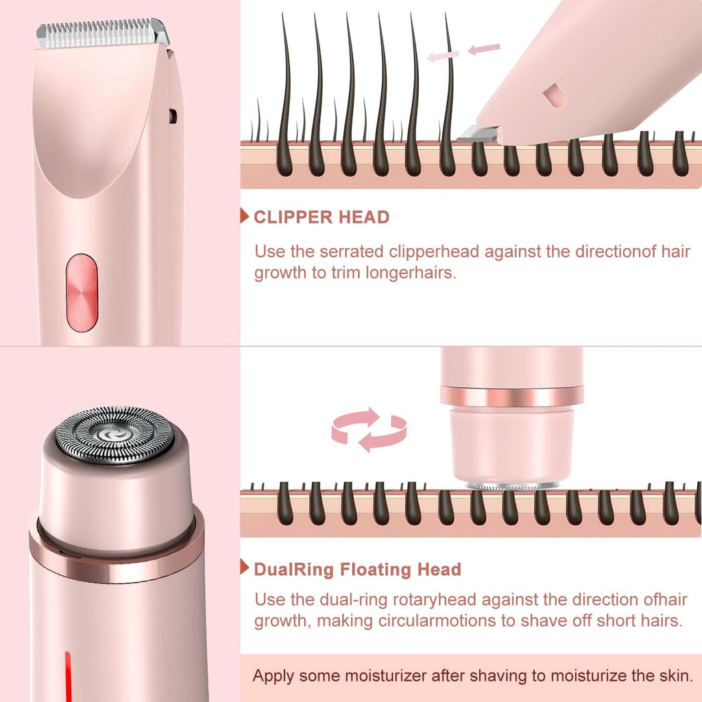 Cqxfsgr 2-in-1 Bikini Trimmer for Women, IPX7 Waterproof Electric Razor