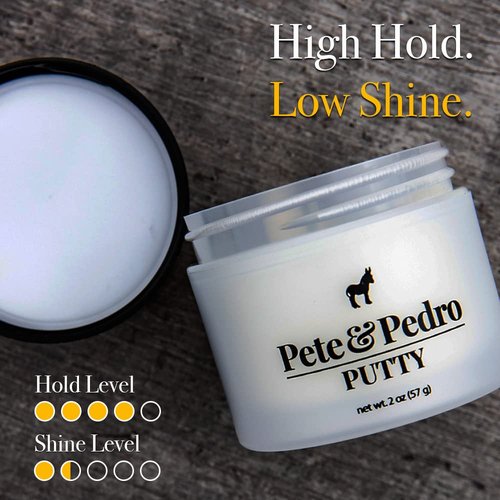 Pete & Pedro Hair Putty - Strong Hold, Matte Finish Clay for Men's Medium & Short Hairstyles | Water Soluble, 2 oz.