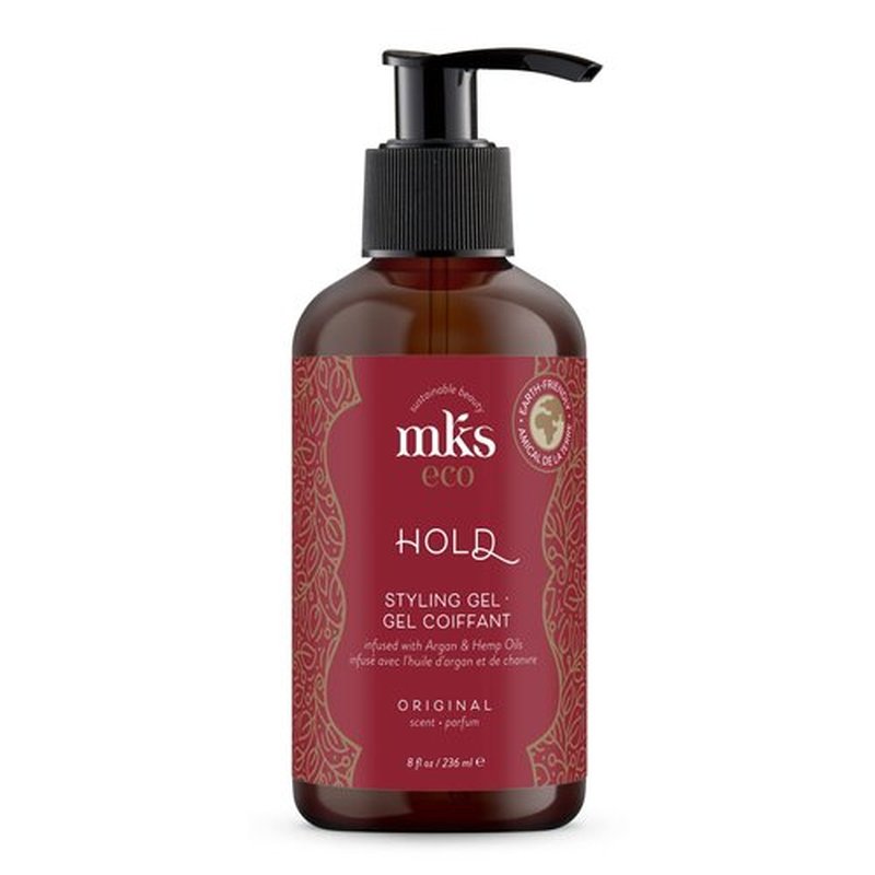 MKS eco Hold, Original Scent - 8 oz - Styling Gel - Medium, Flexible Hold - With Moroccan Argan Oil, Hemp Seed Oil - Vegan & Cruelty Free - Safe for Color-Treated Hair