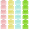 24 Pcs Bench Scraper Dough Scraper for Baking, BPA Free PE Flexible Bowl Scrapers, Food-Safe Plastic Dough Cutter Tool for Bread Cake Fondant Icing (Light Blue, Green, Yellow, Pink)