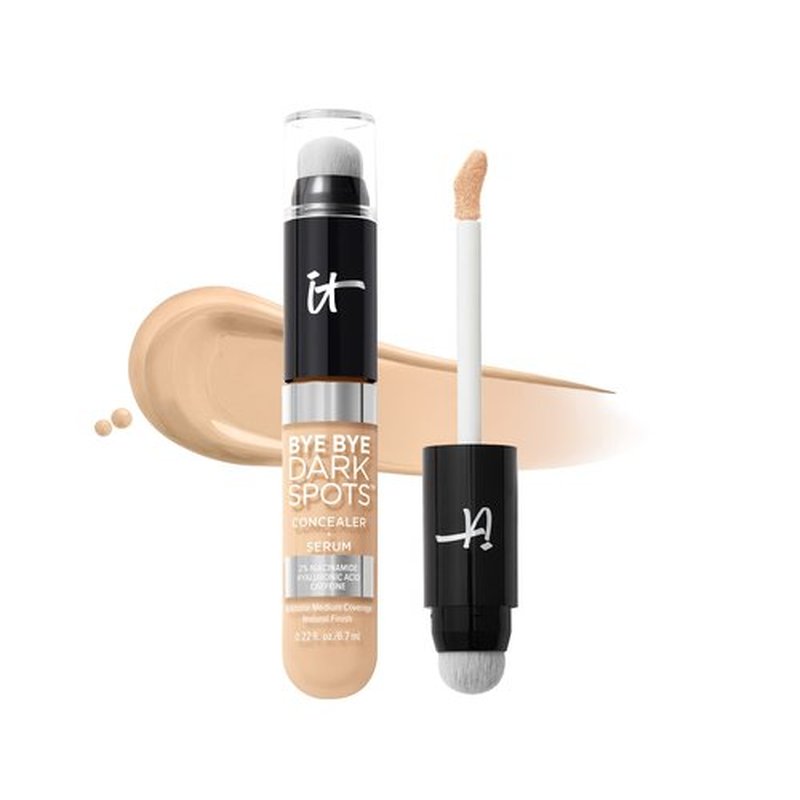 IT Cosmetics Bye Bye Dark Spots Concealer + Brightening Serum – 2% Niacinamide, Hyaluronic Acid & Caffeine - Medium Coverage, Natural Finish, All Skin Types – 12 Fair Warm, 0.22 fl. oz