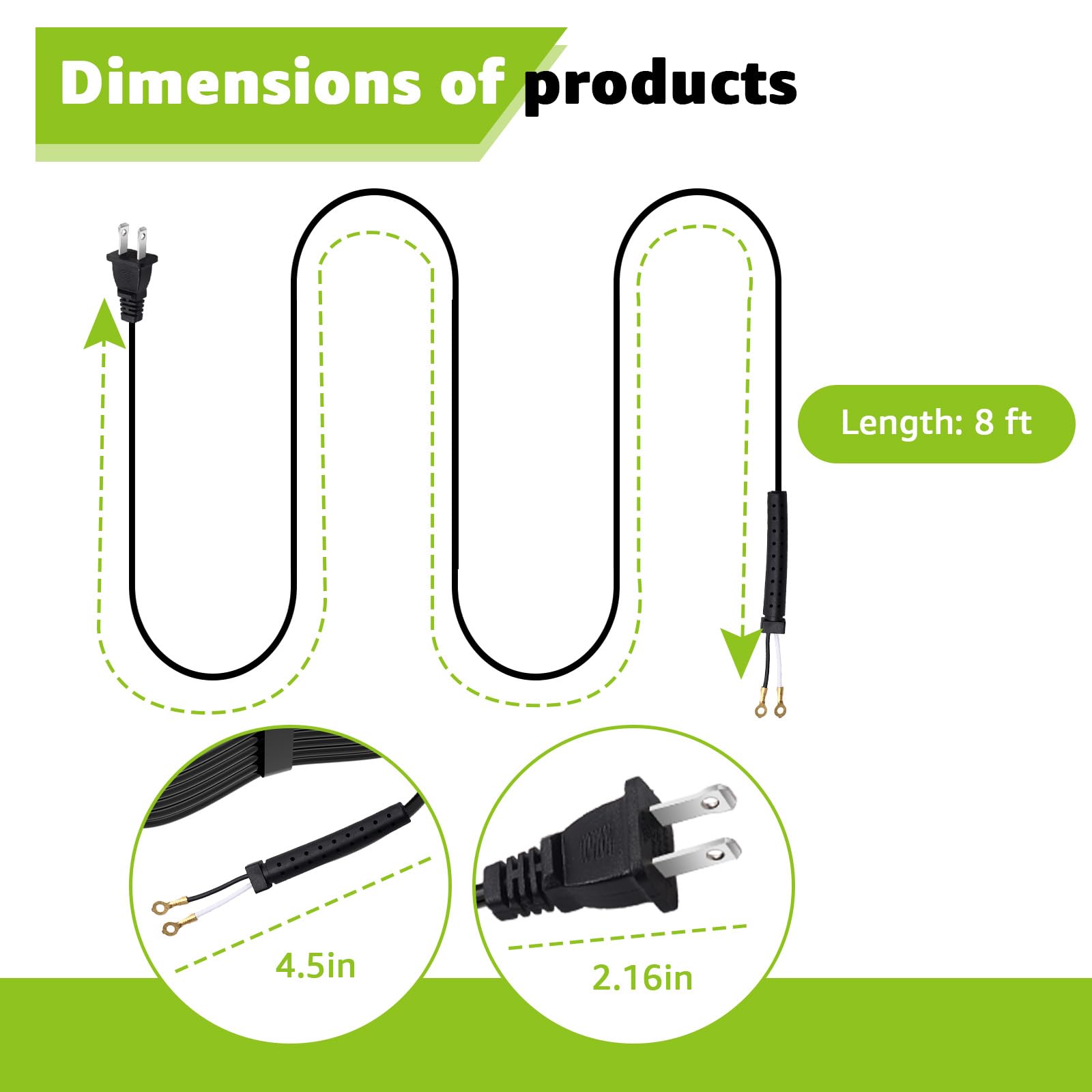 Replacement Hair Clippers Power Cord for Oster Classic 76 Clippers – Durable,Flexible Professional Hair Clippers Cord 8FT