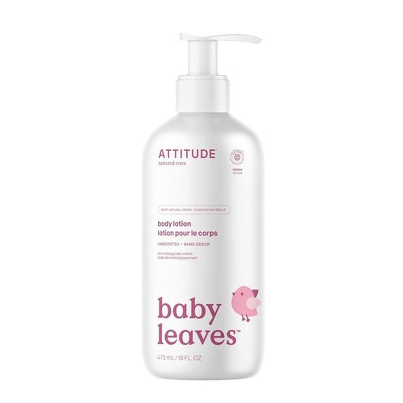 ATTITUDE Baby Lotion - EWG Verified Moisturizer, Dermatologically Tested, Unscented | 16 Fl Oz