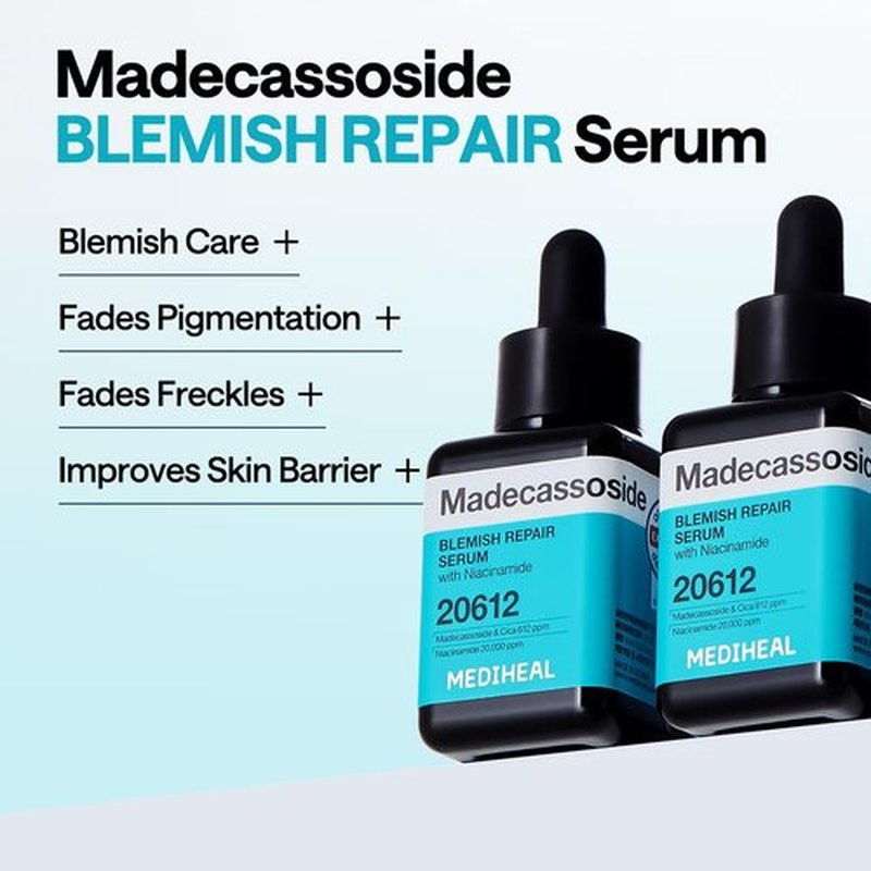 Mediheal Madecassoside Repair Serum 1.35 fl.oz - Blemish Care, Fades Pigmentation and Freckles & Skin Soothing & Hydration - with Centella Asiatica, Niacinamide