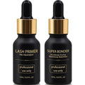 Miuffue Lash Bonder and Primer Kit for Eyelash Extensions, Glue Accelerator Lash Sealant, Eyelash Extension Primer Protein Oil Remover, Adhesive Makeup Tools for Professional Use (15ml+15ml)