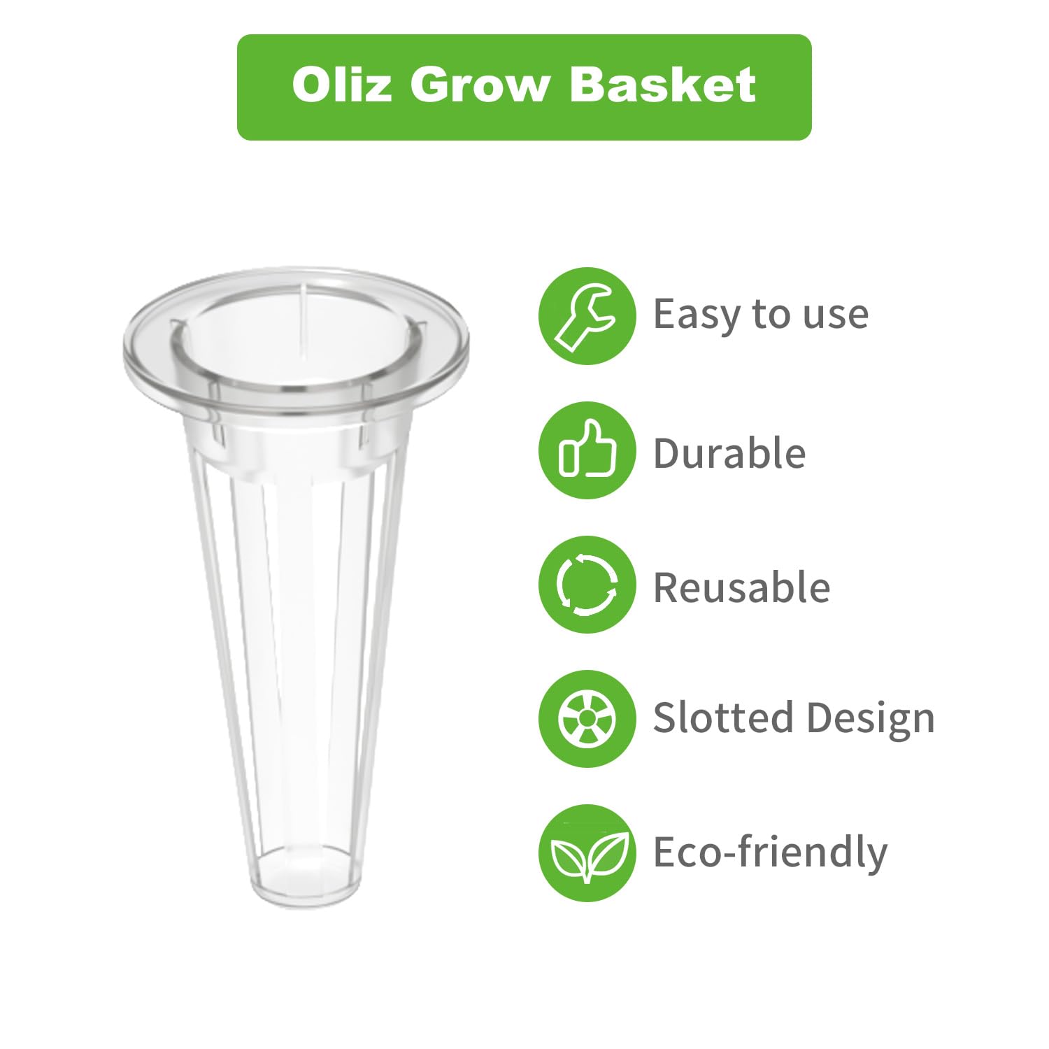 Oliz 50Pk Hydroponics Grow Baskets w/ 51 Pod Labels, Fits Most Systems