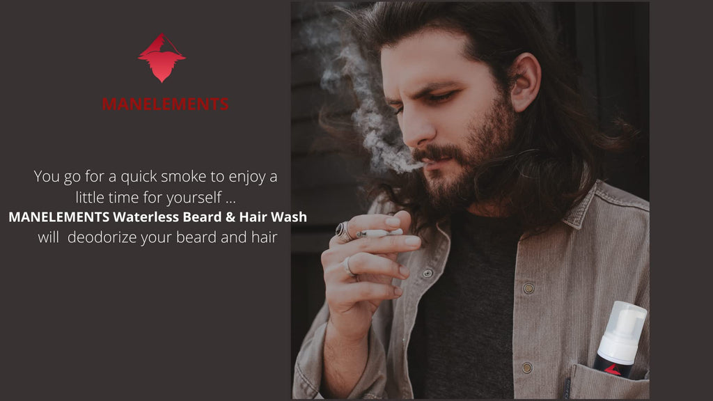 manelements Waterless Beard and Hair Cleansing Shampoo with Coconut Oil - Volumizes, Softens & Strengthens