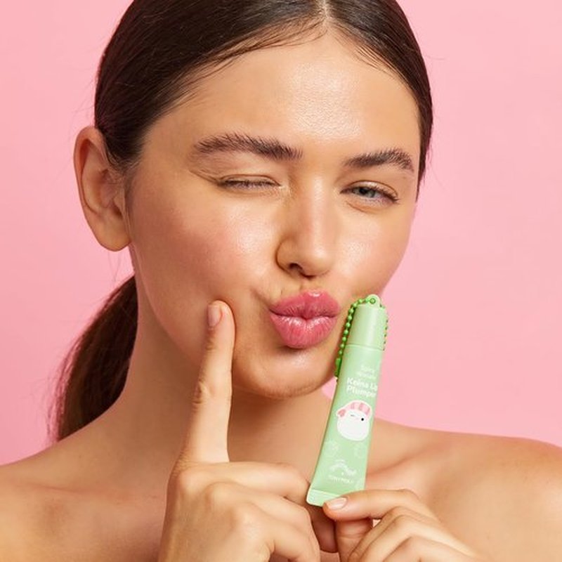 TONYMOLY Keina Keychain Lip Gloss - Spicy Wasabi Sheer, Plumping & Hydrating, Non-Sticky Shine, 11ml | Fun Limited Edition