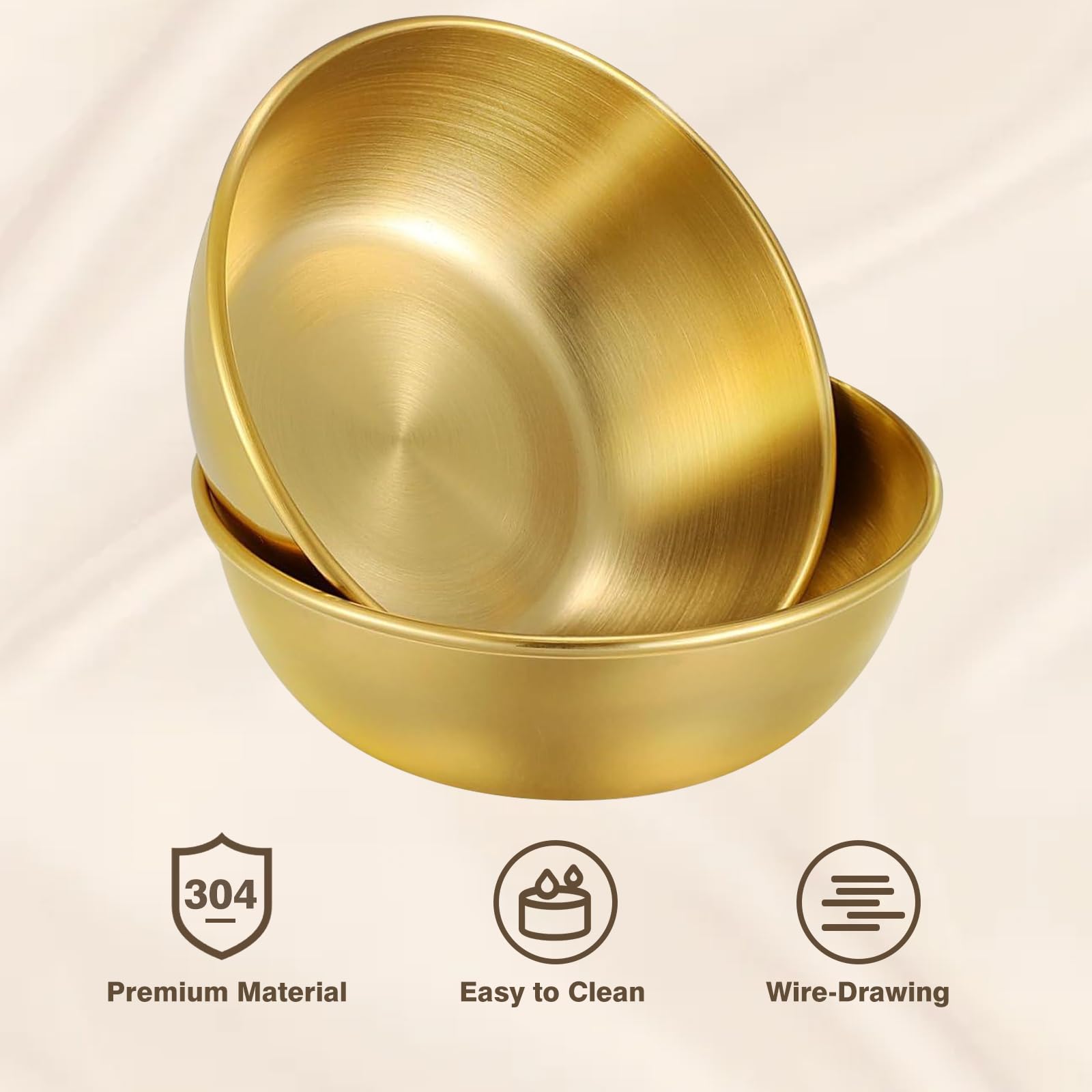 ZXBMS 12 Pack 3.2 Inch Gold Stainless Steel Dipping Bowls – Small Bowls for Dips, Soy Sauce, Condiments, Appetizers, Facial Bowl for Esthetician Use