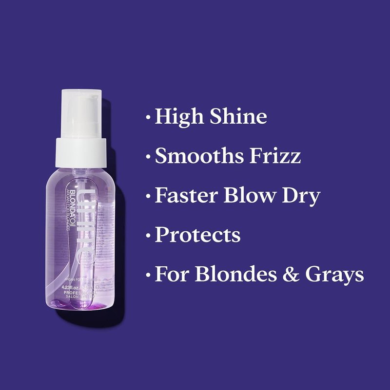 UNITE Hair Blonda Oil - Argan Infused Oil for Blonde, Gray & Highlighted Hair - 4.23 Fl Oz | UV & Thermal Protection