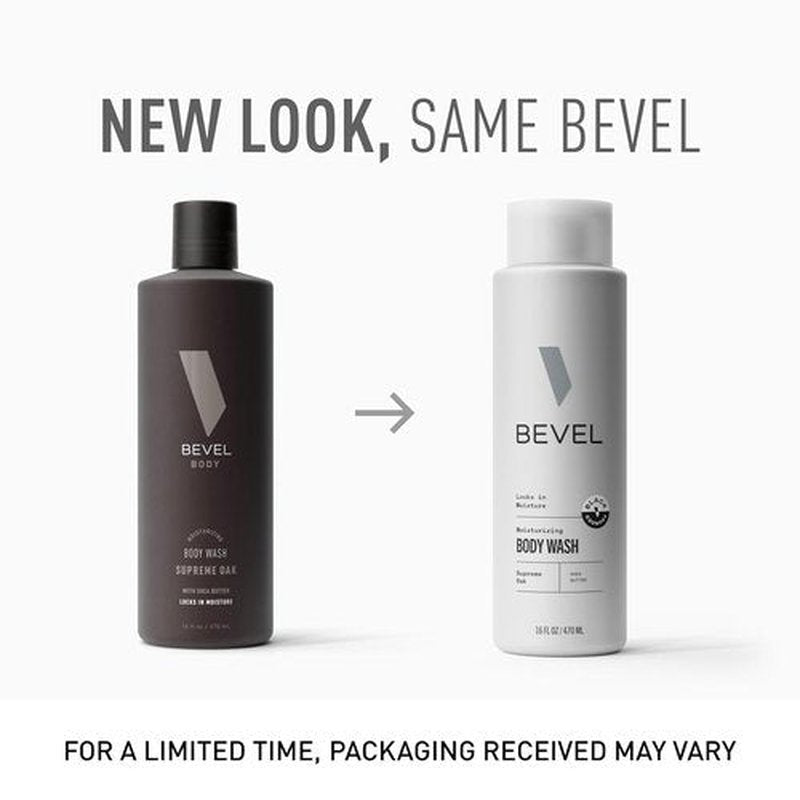 Bevel Moisturizing Body Wash for Men - Supreme Oak Scent with Shea Butter & Coconut Oil, 16 Oz