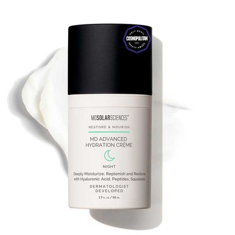 MDSolarSciences MD Advanced Hydration Crème | Time-Released Night Cream with Hyaluronic Acid, Peptides & Squalane | Intense Anti-Aging Hydration & Barrier Support | 1.7 oz