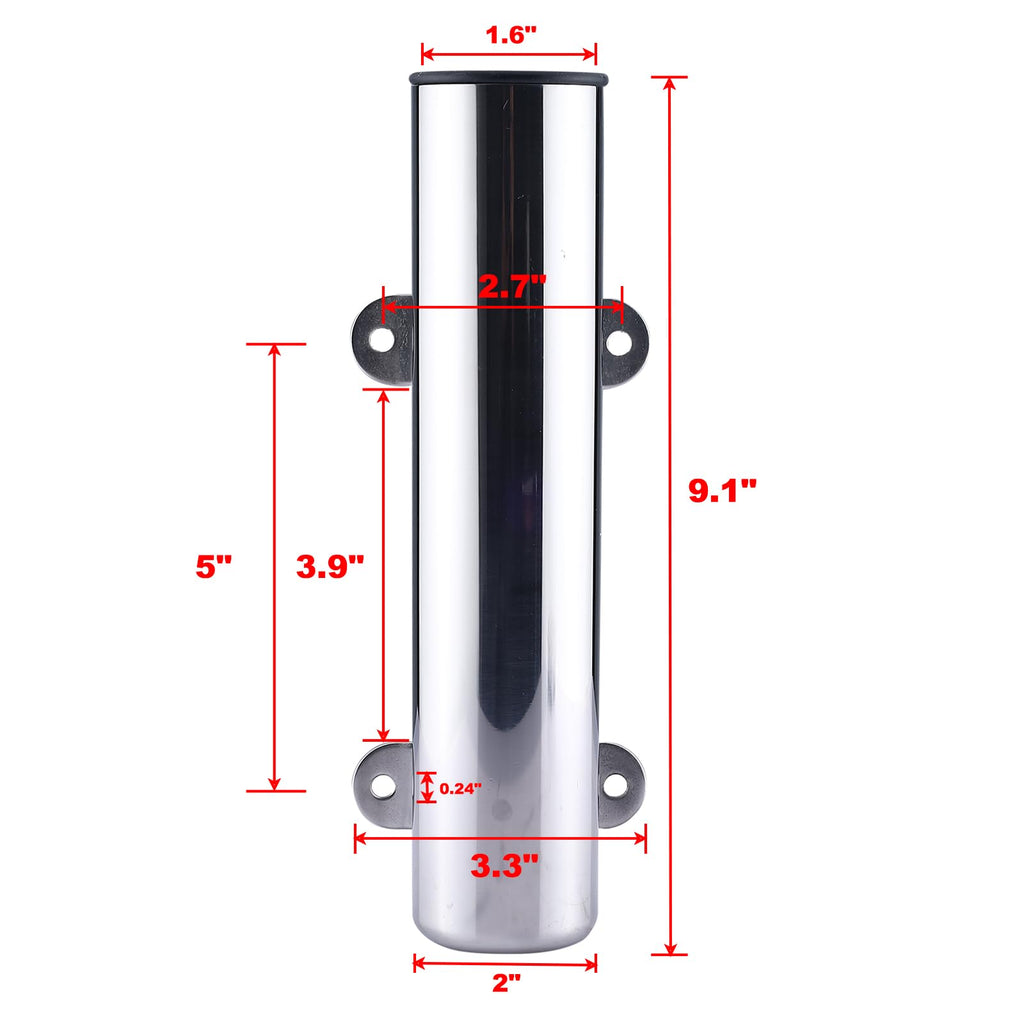 NovelBee 4pcs Fishing Rod Holders,Stainless Steel Boat Pole Holders with Weld Brackets,Side Mounted Transom Mounted Rod Holders for Kayak Marine