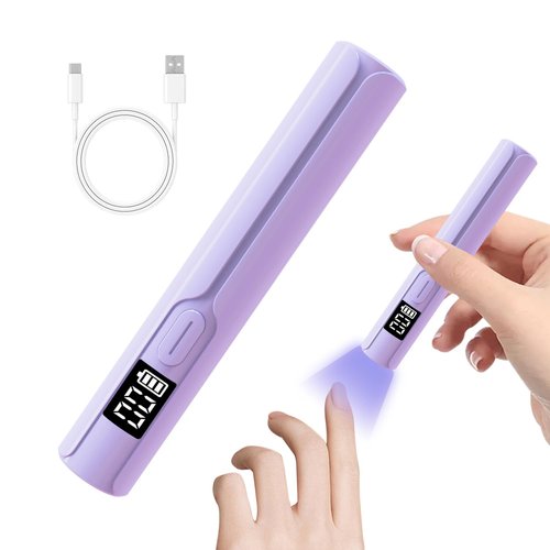 Mini UV Light for Gel Nails, Asimebesty Handheld UV Light for Nails, Portable Rechargeable Nail Dryer with 2 Timers for Fast Curing, USB Cordless LED U V Nail Lamp for Home DIY Nail Salon