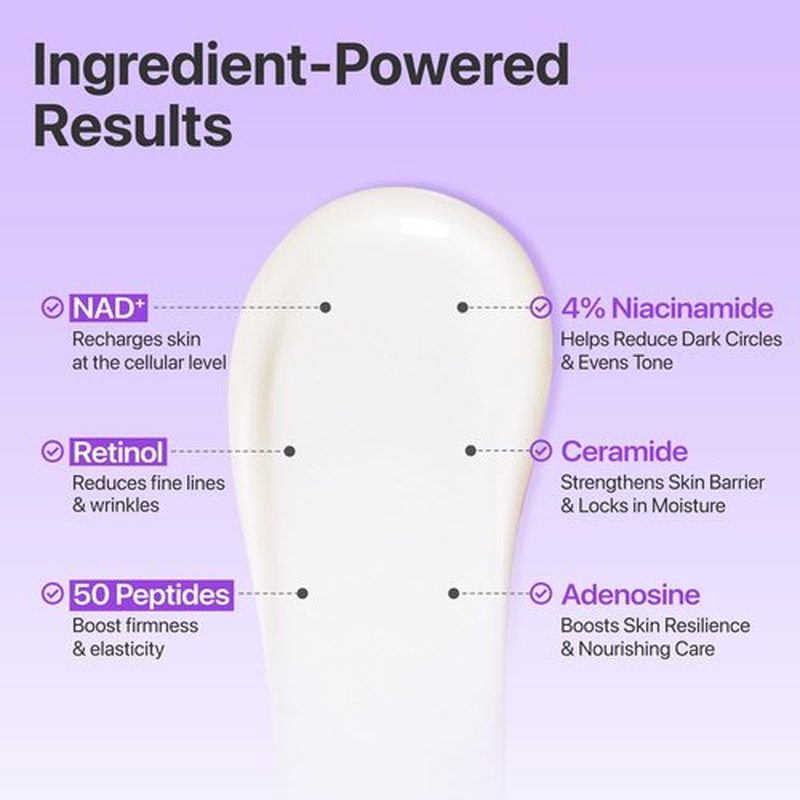 numbuzin No.9 NAD+ Retinol Eye Cream, Depuffing & Firming Eye Serum for Dark Circles, Wrinkles & Fine Lines, Peptides & Niacinamide for Glow & Undereye Radiance, Stocking Stuffers 0.33 fl oz
