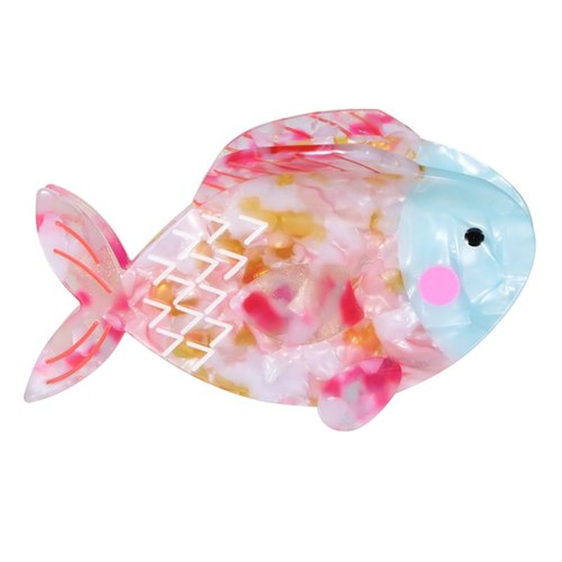 4-Inch Acrylic Fish Hair Claw Clip Large Non-Slip Ocean Animal Acetate Jaw Clamp, Strong Hold Hair Barrette for Women Girls Thick Fine Hair,Marine Lover Summer Gift Beach Accessory