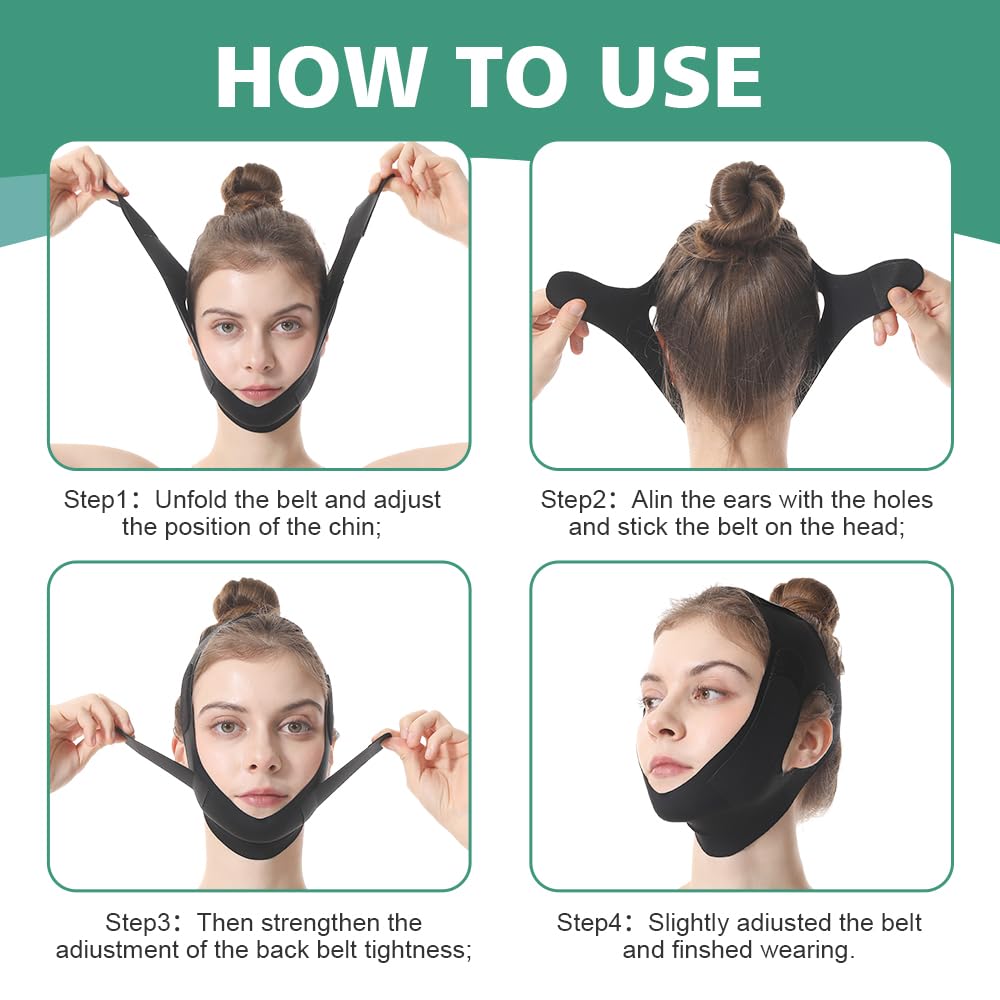 Face Lift Belt, Double Lift Face Lift Band, Comfortable VShaped Bandage Face Outline Lifting Facial Strap