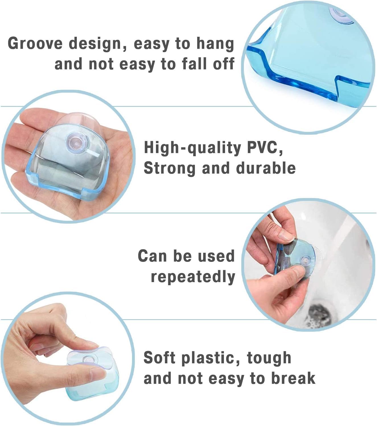 2 Pack Suction Cup Razor Holder for Shower Wall Accessories – No-Drill Shower Razor Holder Suction Caddies – Waterproof & Reusable Bathroom Shaver Storage Cup for Men & Women | Easy to Install