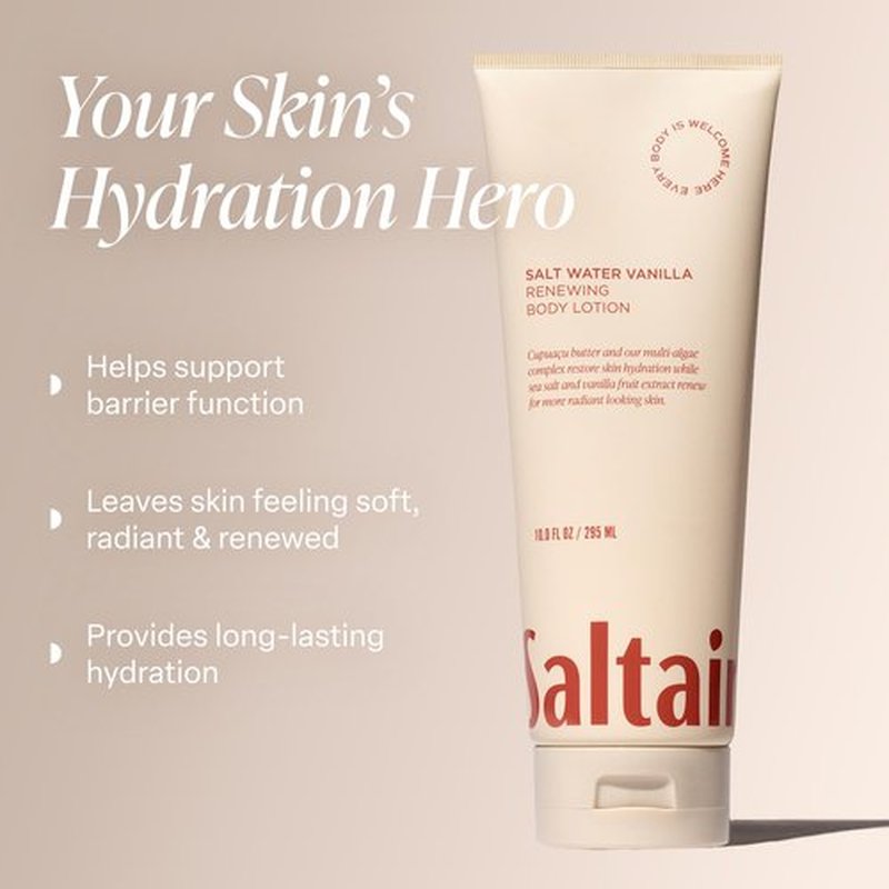 Saltair Body Lotion - Hydrating Moisturizer for Dry Skin | Salt Water Vanilla Scent | 2x 10oz Tubes