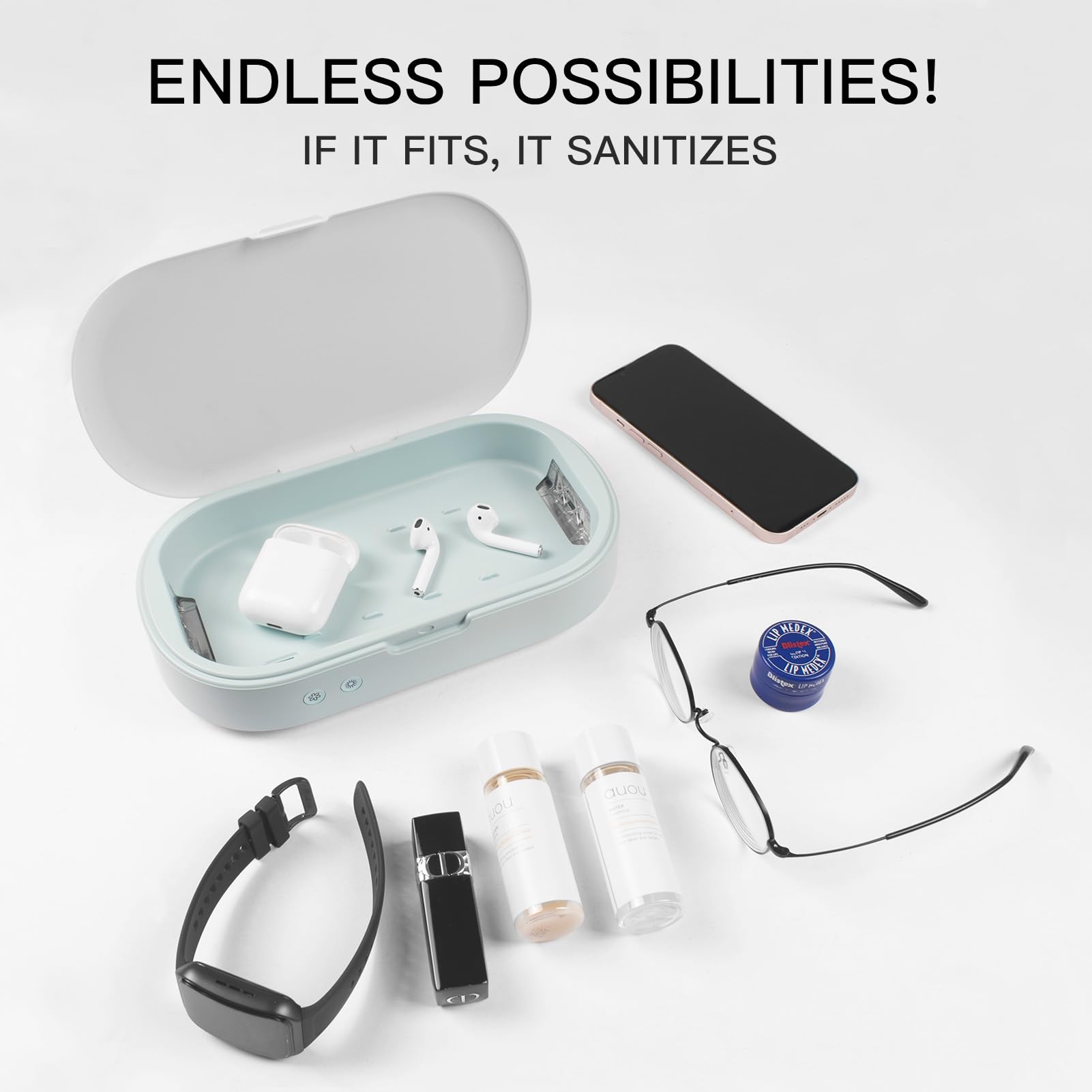 UV Light Box UVC for Phone Ultraviolet for Toothbrush Jewelry Glasses Nail Tools Keys Aroma Case