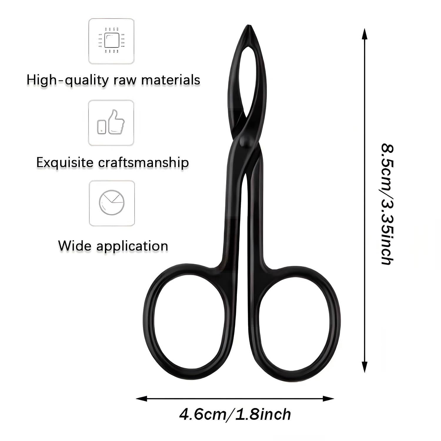 Scissor Tweezers,Stainless Steel Tweezers with Handles for Women and Men Facial Hair (Black)