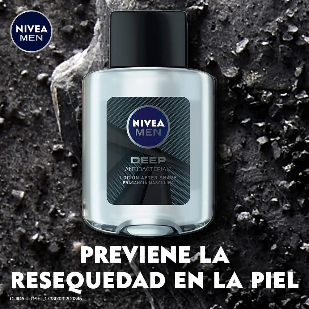 NIVEA Men, Deep, Refreshing & Hydrating After Shave, Vanilla & Bourbon, 3.3 fl oz (100 ml)
