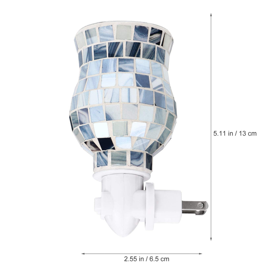 Uonlytech Plug- in Fragrance Wax Melt Warmers Glass Mosaic Oil Warmer Home Fragrance Diffuser Night Lamp Blue