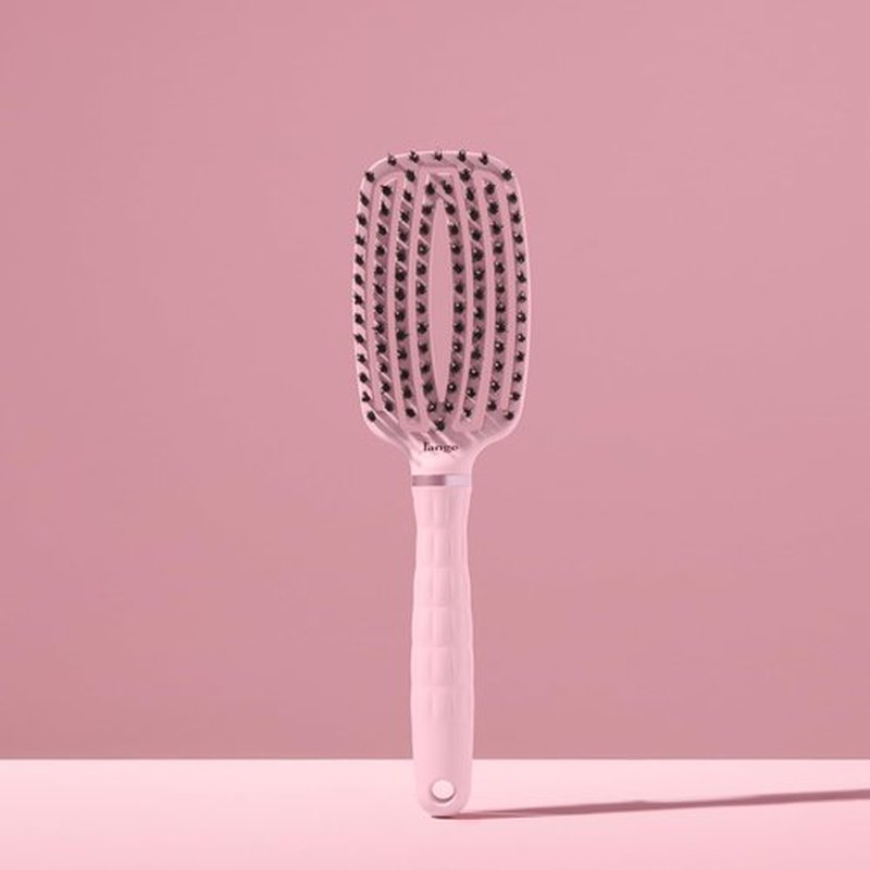 L'ANGE HAIR Detangling Vented Paddle Brush with Nylon & Boar Bristles | Glides Through Tangles on Wet or Dry Hair | Tames Flyaways & Frizz | Reduces Breakage & Damage | For All Hair Types (Blush)