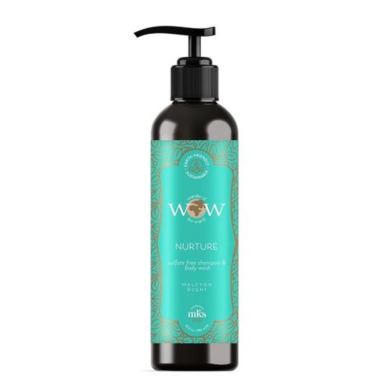 MKS Eco WOW Nurture Shampoo & Body Wash - Sulfate-Free, Vegan, Halcyon Scent, 16 Fl Oz