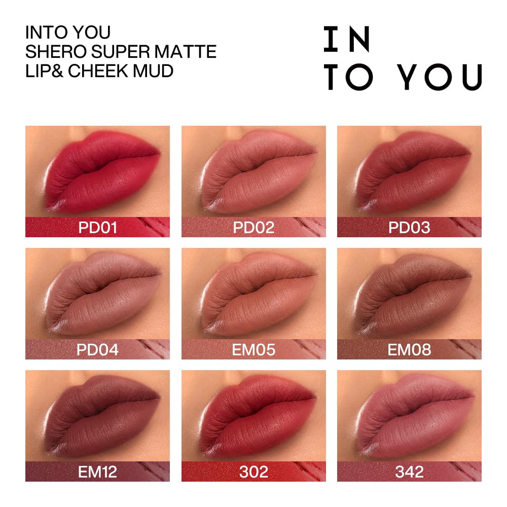 INTO YOU Matte Liquid Lipstick for Women, Canned Long Lasting Pink Lipstick Waterproof with Lip Brush, No Transfer, High Pigmented with Lightweight Lip Mud Texture(342)
