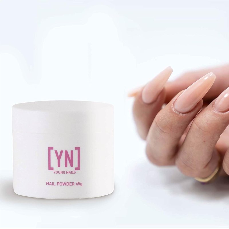 Young Nails Acrylic Core Powder - Professional Self-Leveling Nail Powder for Extensions | Clear, Nude, Pink, White - 45g