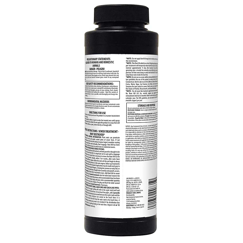 Zep Root Kill - 2 Lbs (Case of 4) ZROOT24 - Root Control in Septic Tanks and Leach Lines