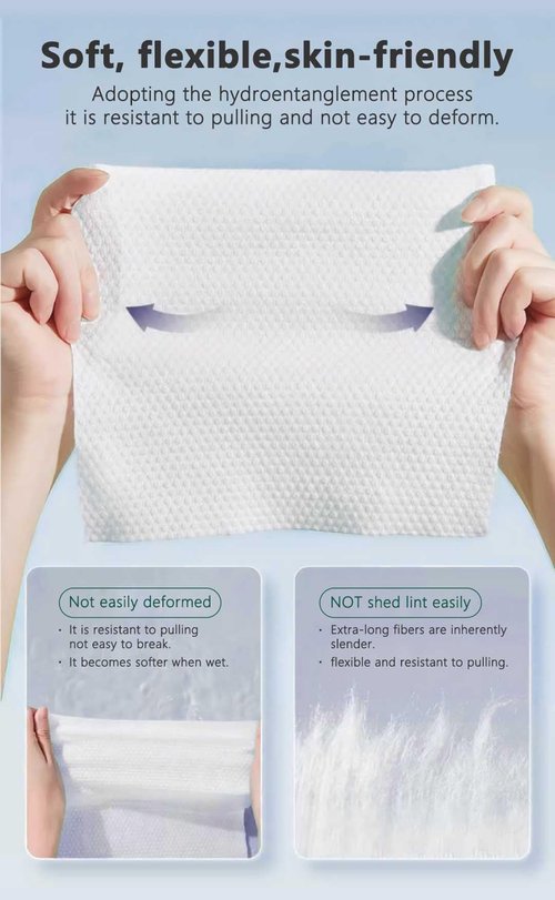 Ampmuze Disposable Face Towels, 80 Count, Biodegradable Dry Wipes for Sensitive Skin, Makeup Removal, Baby Care, Ultra Soft & Thick, 7.8”x7.8”
