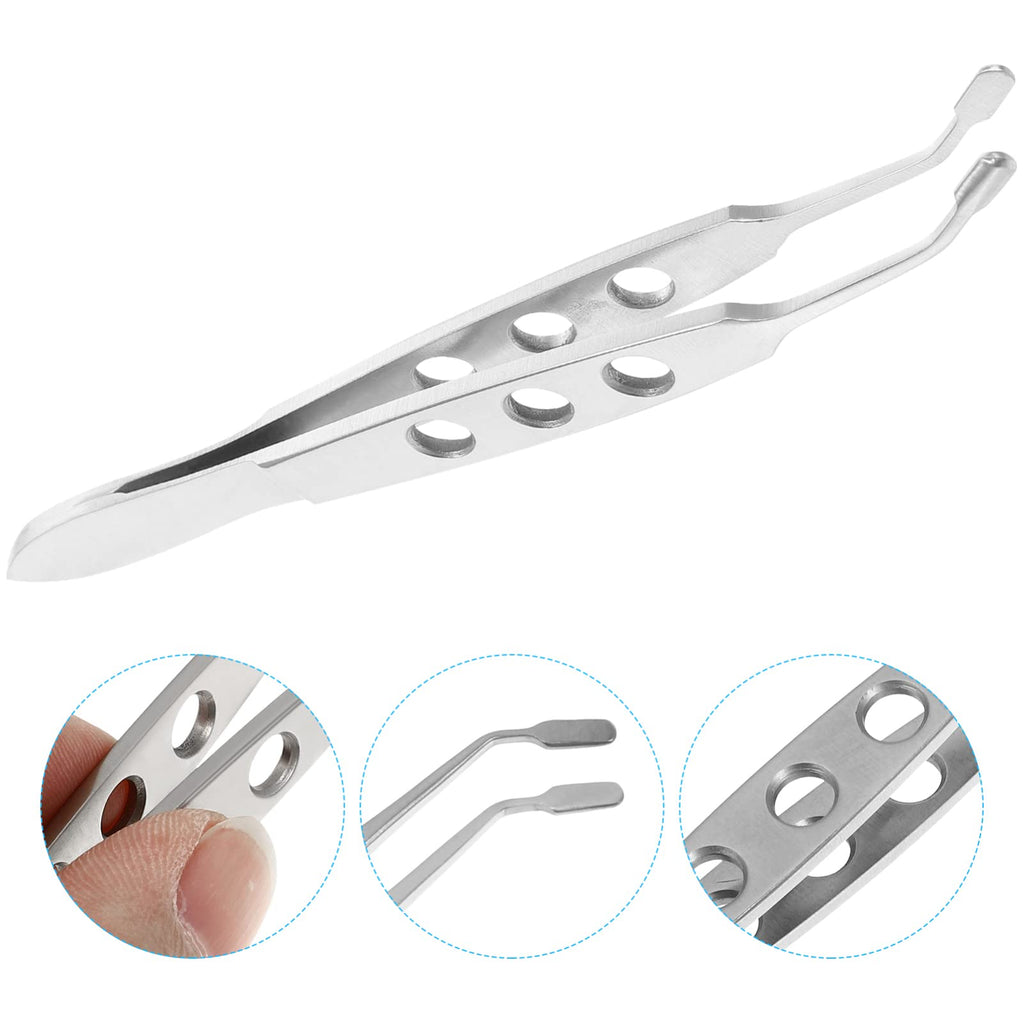 Meibomian Gland Expressor, Stainless Steel Eyelid Massage Forceps, Precision Face Care Tweezer Tool with Rectangle Tip for Dry Eyes